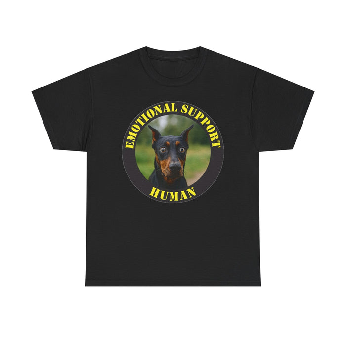 Emotional Support Human T‑Shirt — Doberman Pet Lover Tee