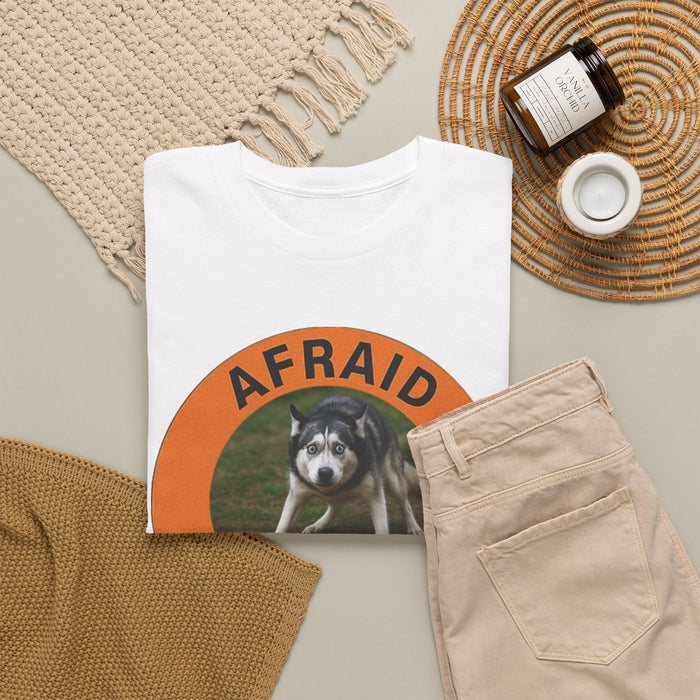 Afraid But Trying Dog Tee — Cute Motivational Graphic T-Shirt