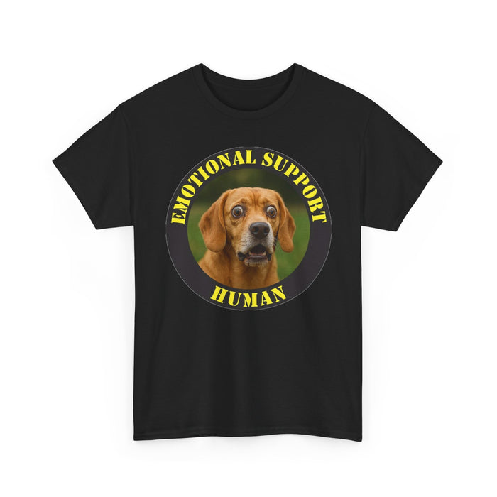 Emotional Support Human T-Shirt — Funny Dog Photo Tee for Pet Lovers