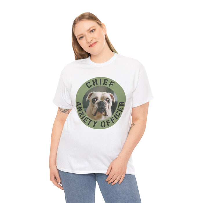 Chief Anxiety Officer T-Shirt – Funny Bulldog Pet Lover Tee