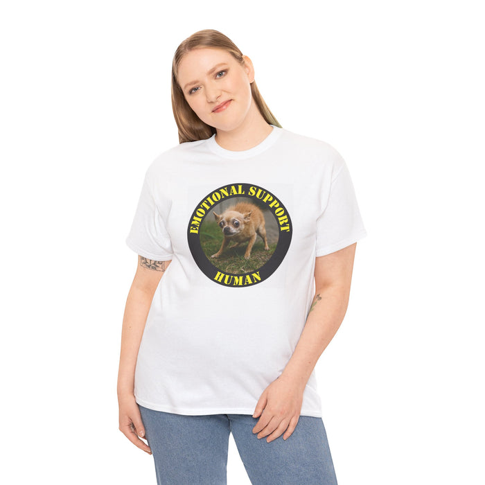 Emotional Support Human T‑Shirt — Funny Rescue Dog Badge Tee