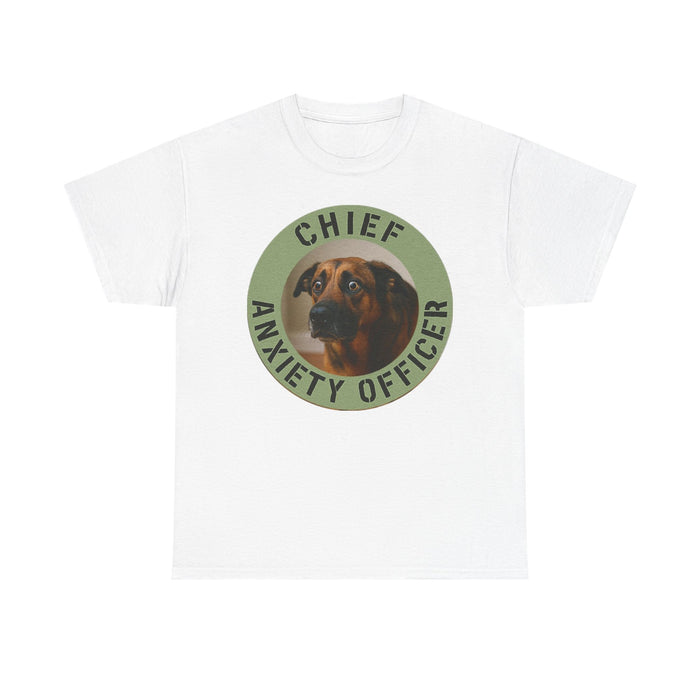 Chief Anxiety Officer Tee — Funny Dog Graphic T-Shirt