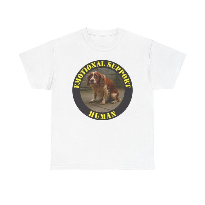 Emotional Support Human T‑Shirt — Cute Spaniel Pet Therapy Tee