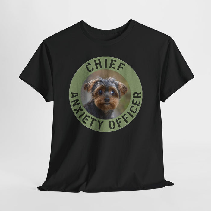 Yorkie Chief Anxiety Officer T-Shirt — Cute Dog Graphic Tee