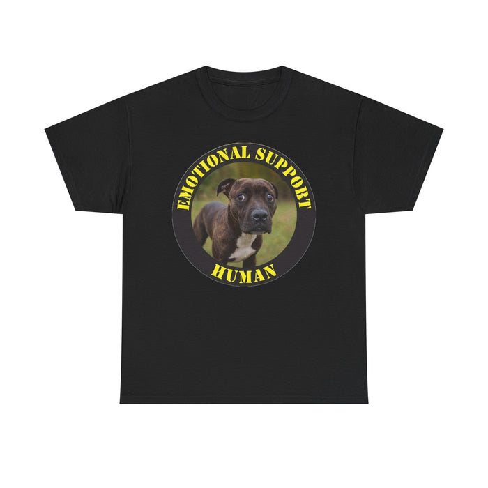 Pit Bull Emotional Support Human T-Shirt — Dog Photo Funny Support Animal Tee