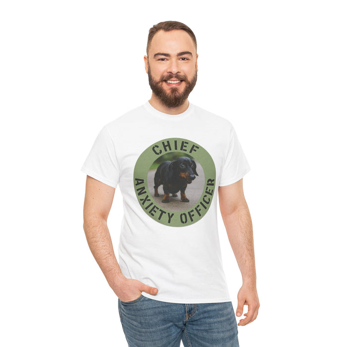 Chief Anxiety Officer T-Shirt — Cute Dachshund Pet Humor Tee