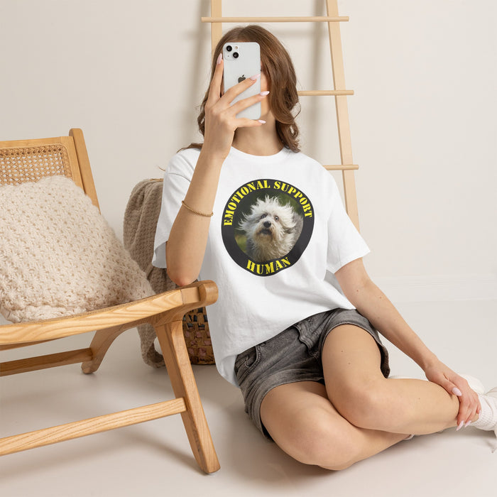 Emotional Support Human T‑Shirt — Cute Rescue Dog Pet Lover Tee