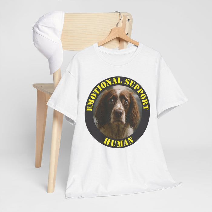 Emotional Support Human Tee — Funny Dog Face Graphic T-Shirt