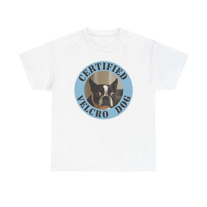 Certified Velcro Dog T‑Shirt — Funny Boston Terrier Pet Lover Tee