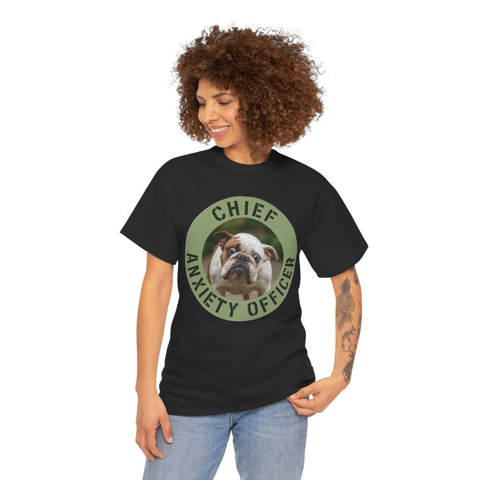Chief Anxiety Officer Bulldog T-Shirt – Funny Pet Lover Tee