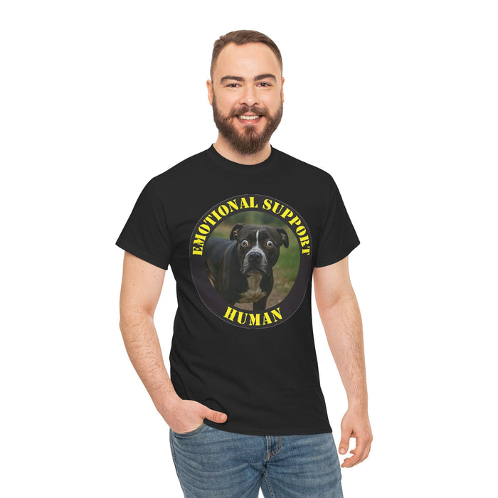 Emotional Support Human T-Shirt — Funny Dog Photo Tee for Pet Lovers