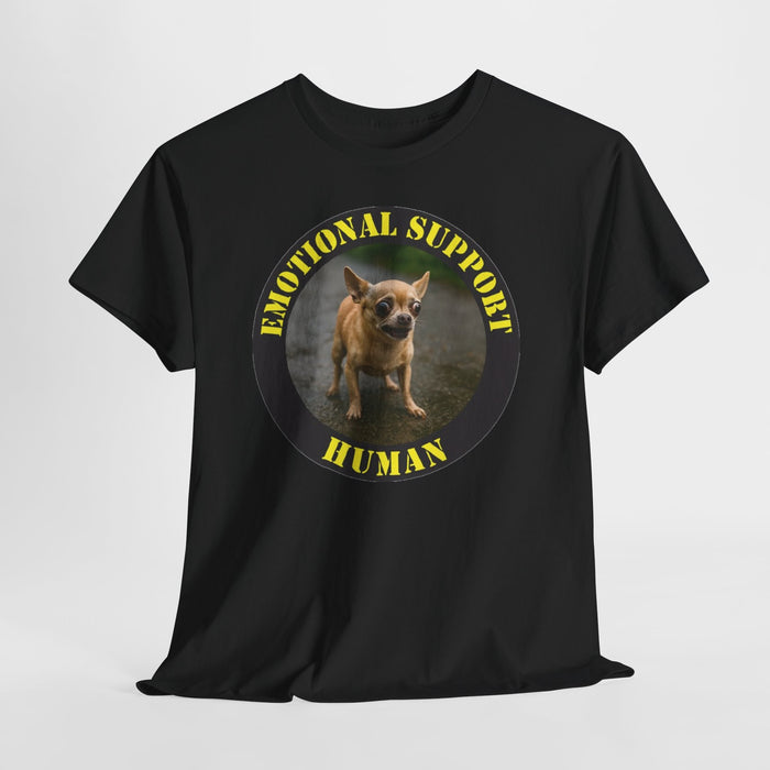 Emotional Support Human T‑Shirt — Cute Dog Badge Tee for Pet Lovers