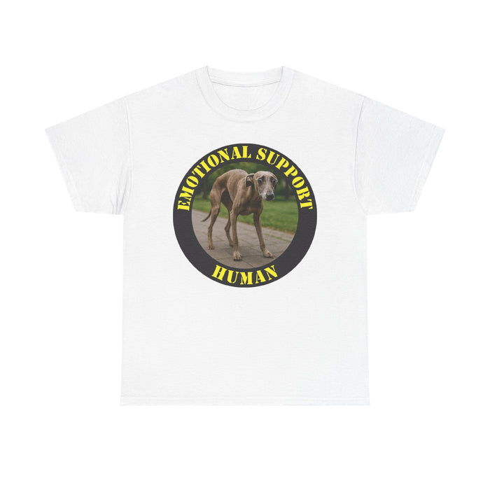 Emotional Support Human T-Shirt — Funny Dog/Whippet Rescue Tee