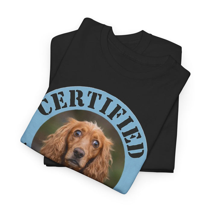 Certified Velcro Dog T‑Shirt — Funny Cocker Spaniel Pet Lover Tee