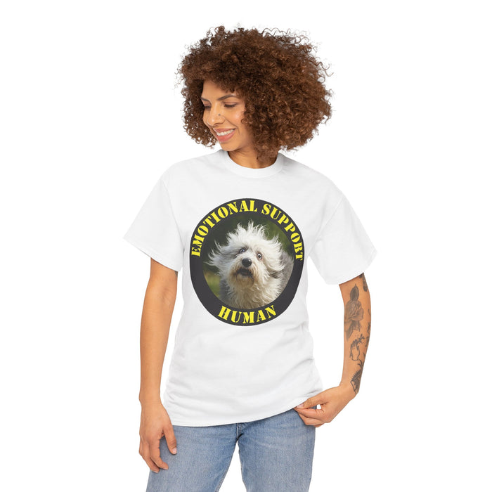 Emotional Support Human T‑Shirt — Cute Rescue Dog Pet Lover Tee