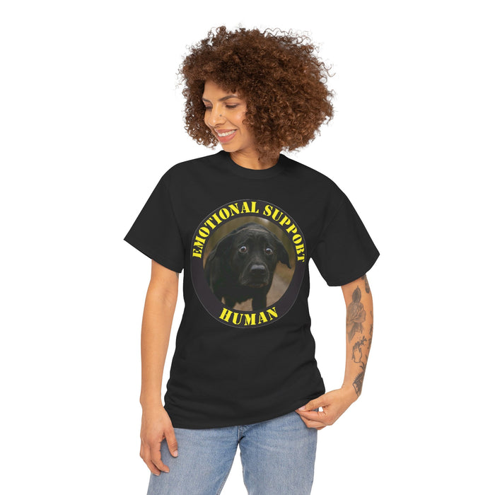 Emotional Support Human T-Shirt — Cute Black Lab Pet Lover Tee