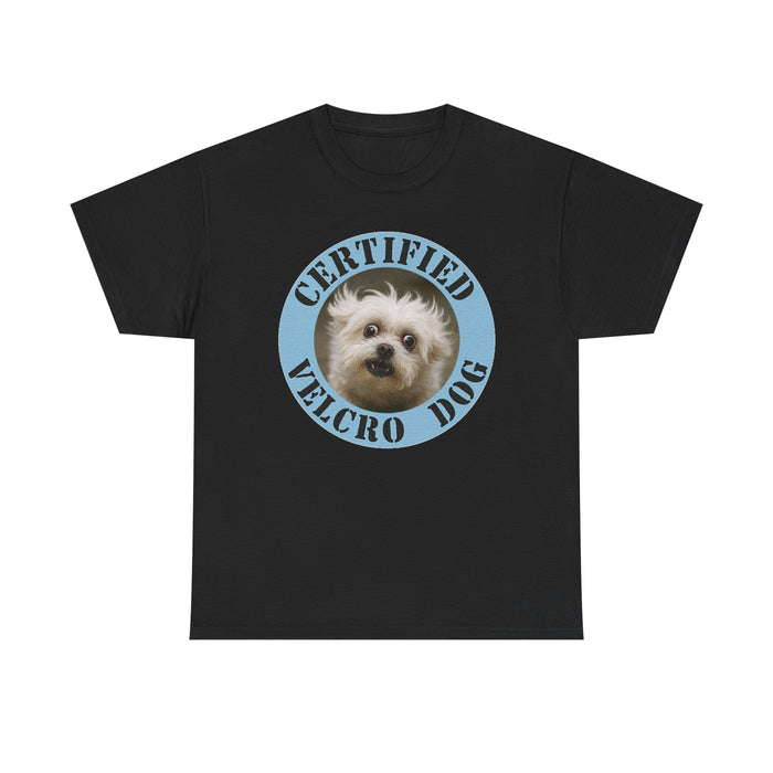 Certified Velcro Dog T‑Shirt — Funny Cute Small Dog Face Tee