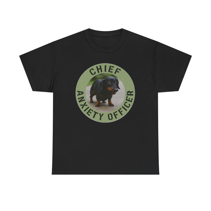 Chief Anxiety Officer T-Shirt — Cute Dachshund Pet Humor Tee