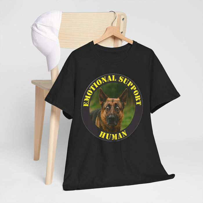 Emotional Support Human T‑Shirt — Dog Photo Badge Tee
