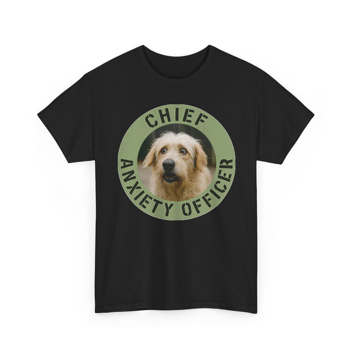 Chief Anxiety Officer T-Shirt — Cute Dog Graphic Tee for Anxious Pet Lovers