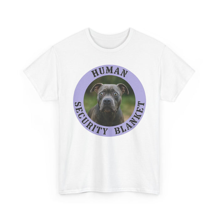Pit Bull Human Security Blanket T-Shirt – Funny Dog Face Tee for Dog Lovers