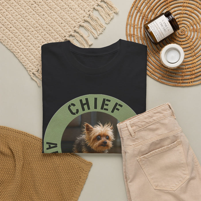 Chief Anxiety Officer T‑Shirt — Cute Yorkie Dog Graphic Tee