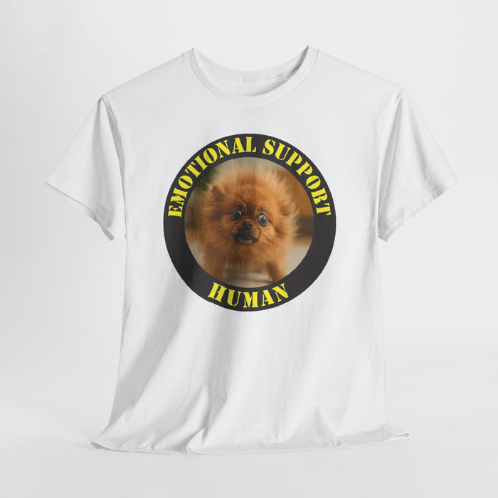 Emotional Support Human Tee — Cute Pomeranian Pet Lover Shirt