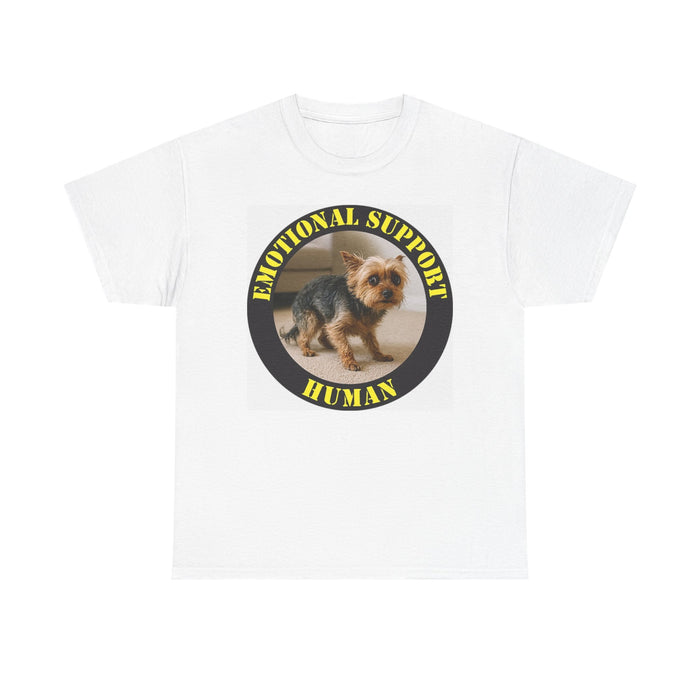 Emotional Support Human T‑Shirt — Cute Yorkie Pet Therapy Tee
