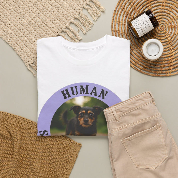T-Shirt — "Human Security Blanket" Funny Dog Photo Tee