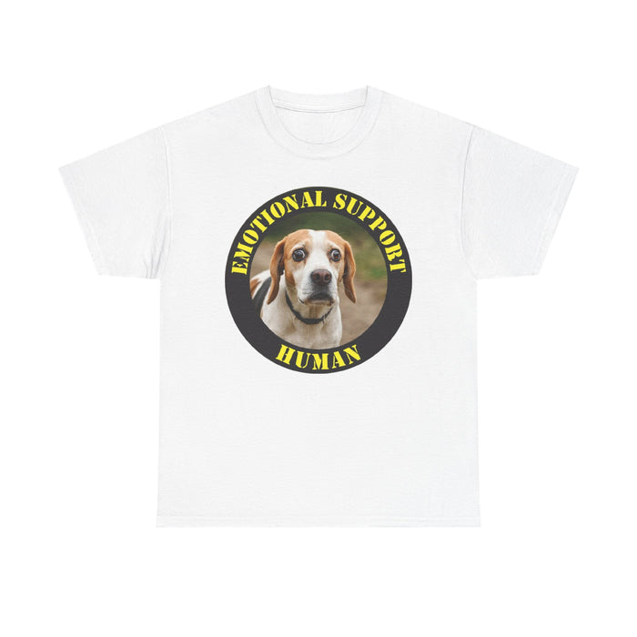 Emotional Support Human T‑Shirt — Funny Dog Photo Tee for Pet Lovers
