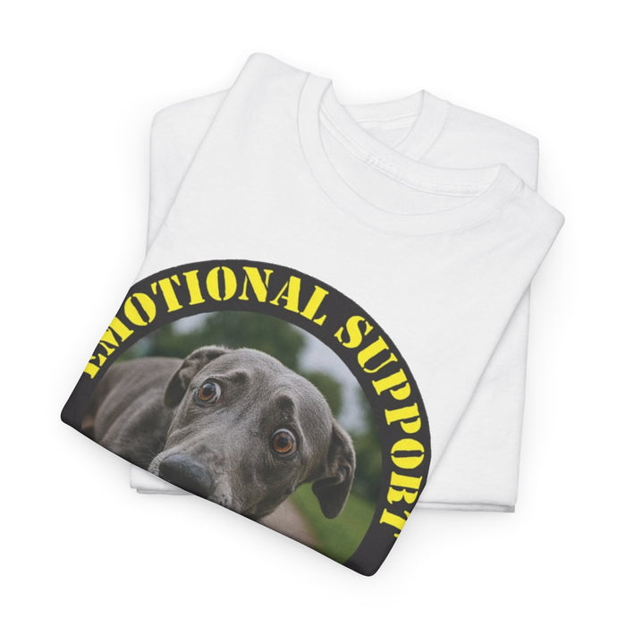 Emotional Support Human T‑Shirt — Rescue Dog Photo Tee for Pet Lovers