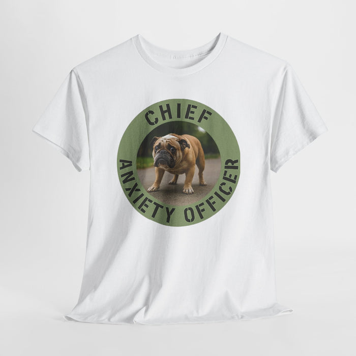 Chief Anxiety Officer T-Shirt — Funny Bulldog Pet Tee