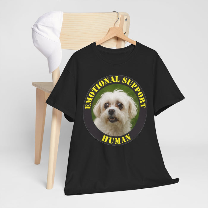 Emotional Support Human T‑Shirt — Cute Dog Photo Tee for Pet Lovers