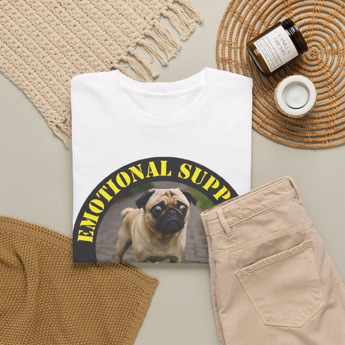 Emotional Support Human T‑Shirt — Funny Pug Pet Lover Tee