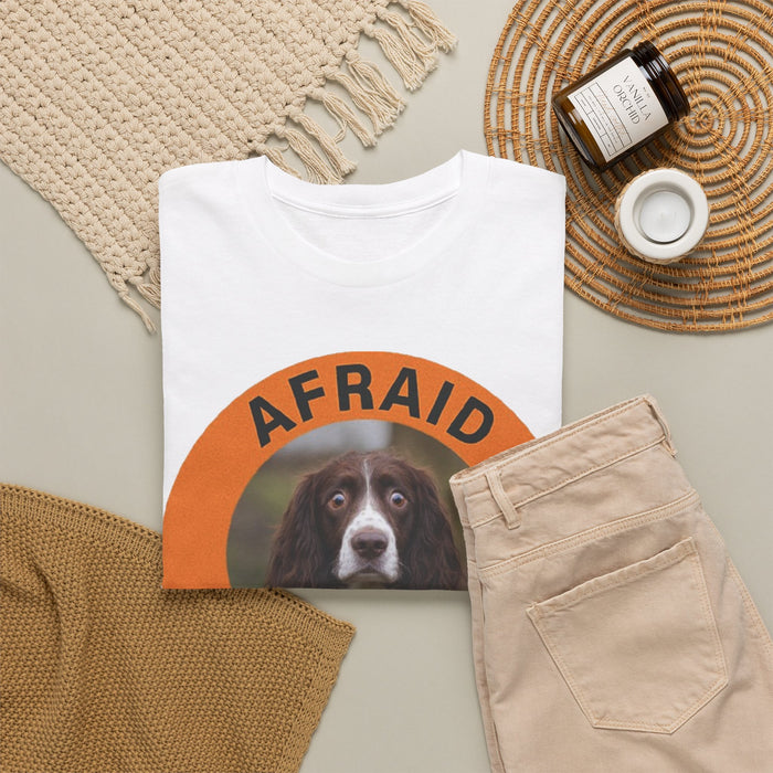 Afraid But Trying Tee — Cute Springer Spaniel Motivational Dog T-Shirt