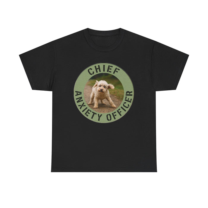 Chief Anxiety Officer T-Shirt — Cute Puppy Graphic Tee for Anxious Dog Lovers