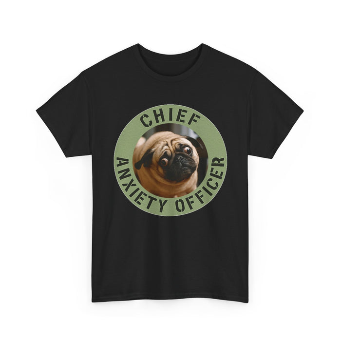 Chief Anxiety Officer T-Shirt — Funny Pug Dog Graphic Tee