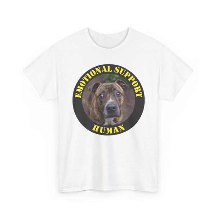 Pit Bull Emotional Support Human T‑Shirt — Cute Dog Photo Tee for Dog Lovers