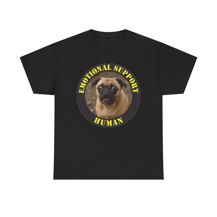 Emotional Support Human T-Shirt – Pug Graphic Tee, Funny Dog Lover Gift