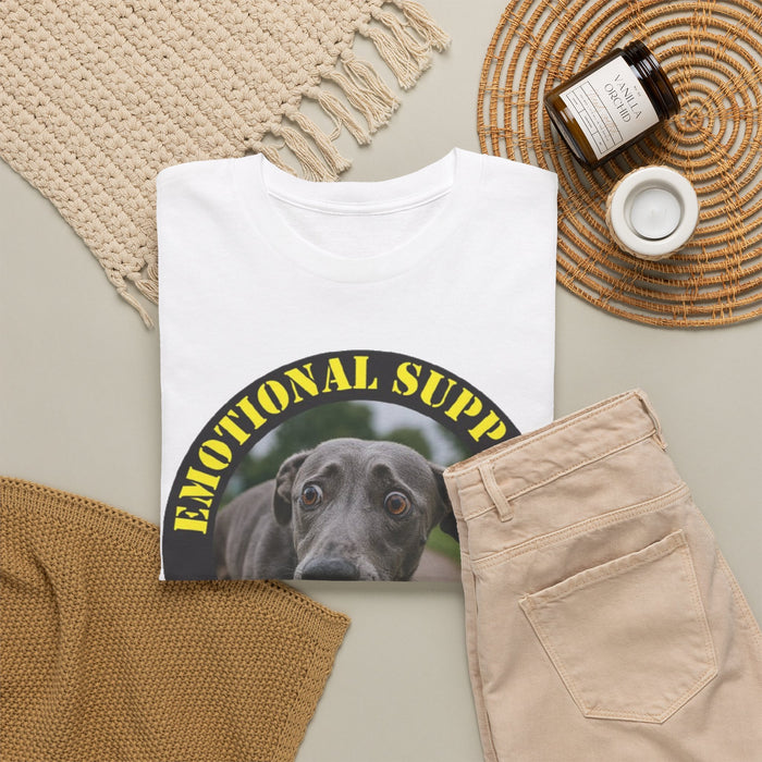 Emotional Support Human T‑Shirt — Rescue Dog Photo Tee for Pet Lovers