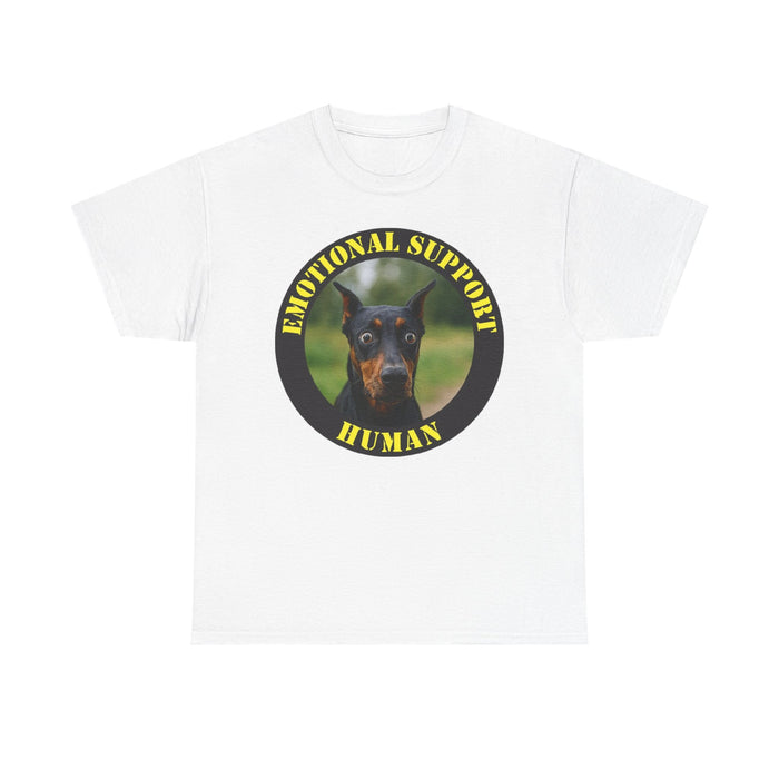 Emotional Support Human T‑Shirt — Doberman Pet Lover Tee