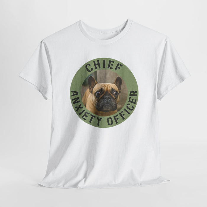Chief Anxiety Officer T-Shirt — Funny French Bulldog Graphic Tee