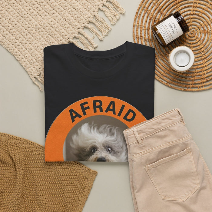 Afraid But Trying Dog Tee - Cute Encouragement Old English Sheepdog T-Shirt