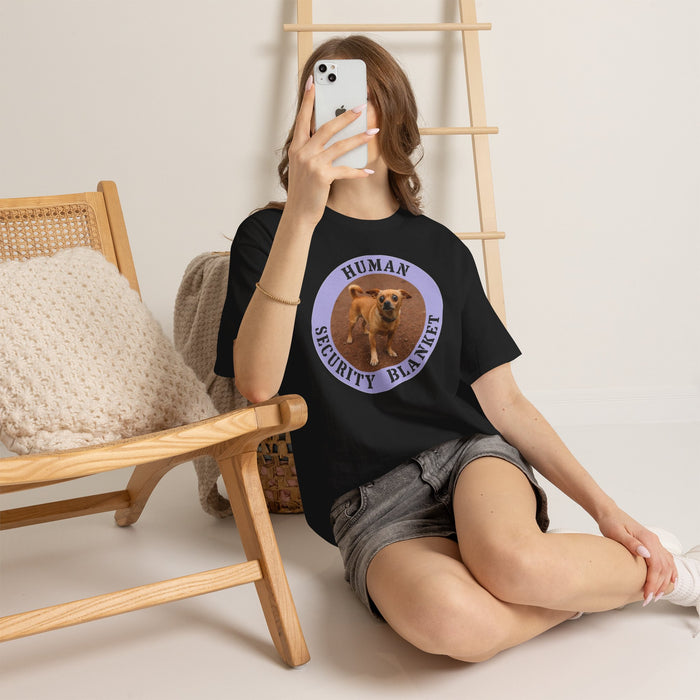 T-Shirt — "Human Security Blanket" Cute Dog Circle Graphic Tee