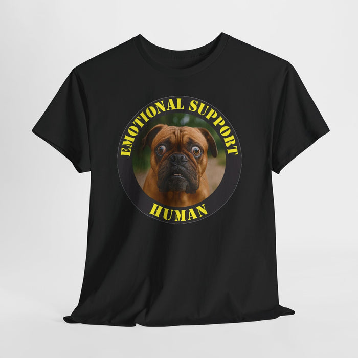 Emotional Support Human T‑Shirt — Cute Pug Pet Lover Tee