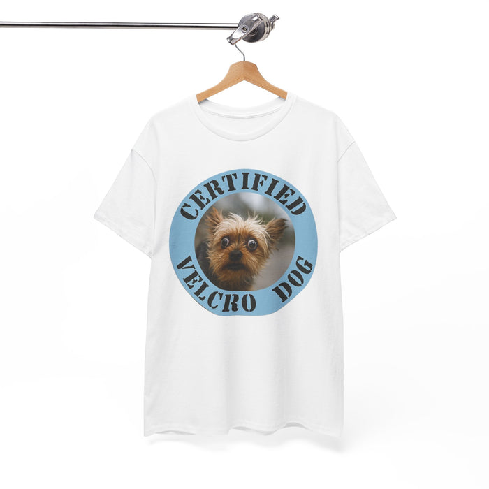 Certified Velcro Dog T‑Shirt — Funny Cute Yorkie Face Tee