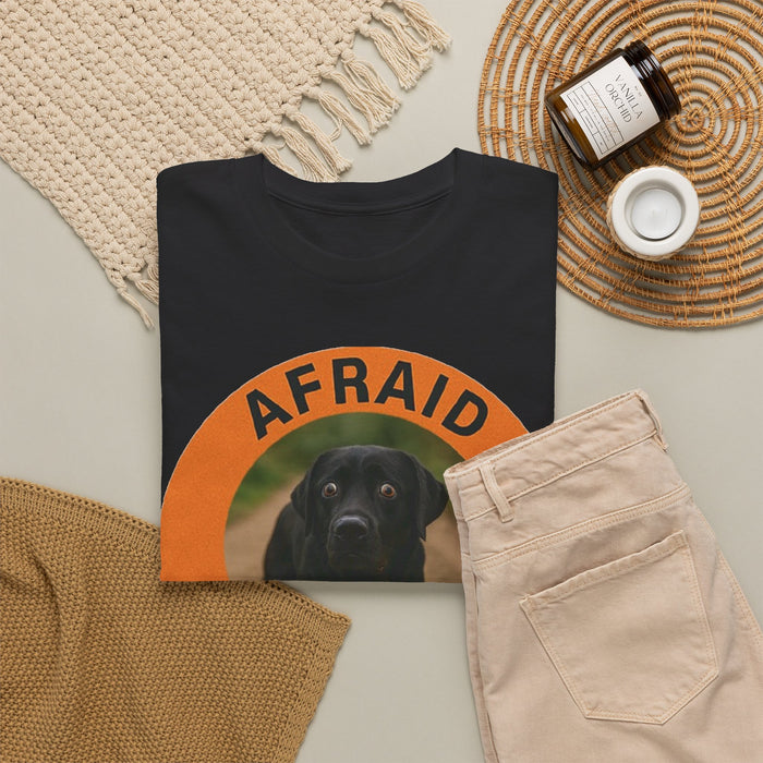 Labrador retriever T-Shirt — "Afraid But Trying" Black Lab Graphic Tee