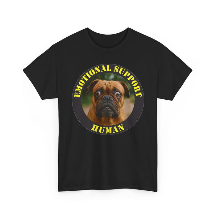 Emotional Support Human T‑Shirt — Cute Pug Pet Lover Tee