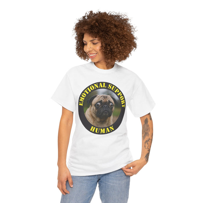 Emotional Support Human Tee — Pug Dog Graphic T-Shirt
