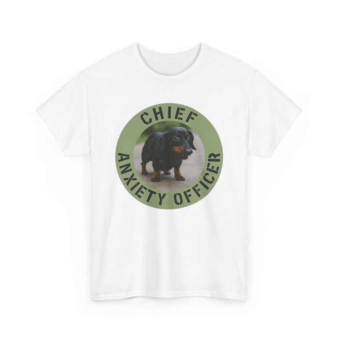 Chief Anxiety Officer T-Shirt — Cute Dachshund Pet Humor Tee